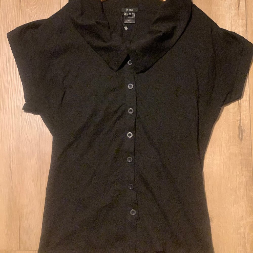 JUMA 100% Cotton Black Button Top